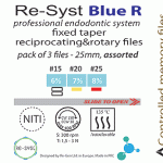Re-Syst BLUE R - Система от 3 реципрочни/ротационни NiTi пили с фиксиран тейпър, асорти