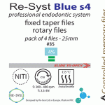 Re-Syst BLUE s4 #35.04 - Система от 4 ротационни NiTi пили с фиксиран тейпър